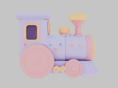 Toon Train Low-poly 3D model
