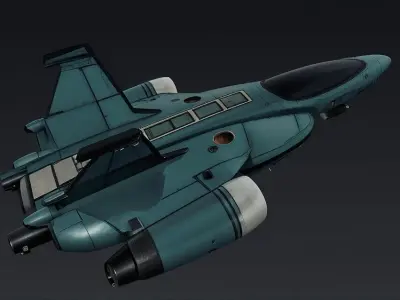 Modern Spaceship 3D model Low-poly 3D model