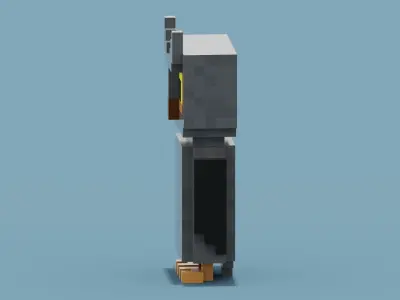 Voxel Owl Low-poly 3D model