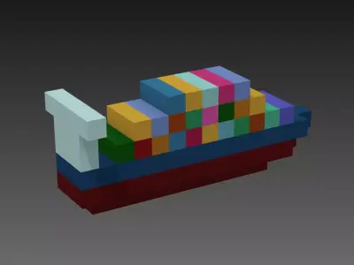 Tiny Voxel Ship 3D model