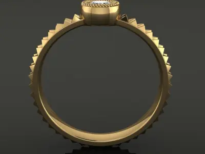 Bezel Diamond Infinity Studded Engagement Ring 3D print model