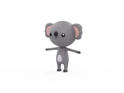 Stylized Character 001 Koala Low-poly 3D model