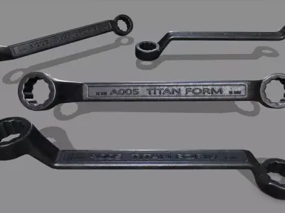 wrench Low-poly 3D model 16