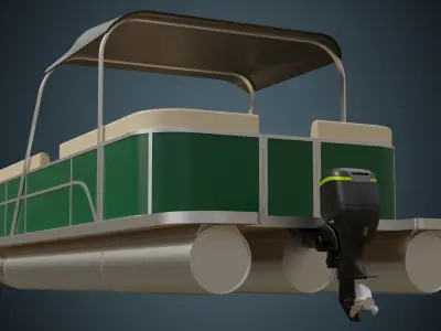 Pontoon Boat 1 Basic 3D model