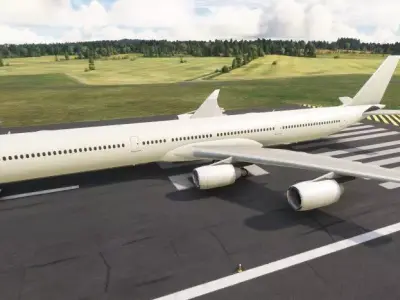 Airbus A340-600 White 3D model Low-poly 3D model