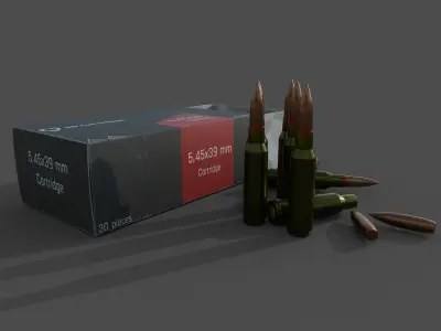 Cartridges and box with them 3D model