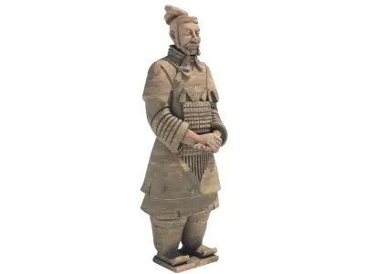 Terracotta Warriors statue 1 Low-poly 3D model