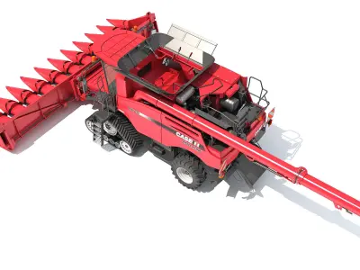 Case Corn Combine Harvester 3D model