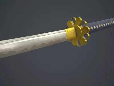 Katana Sword Low-poly 3D model