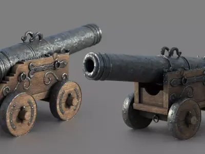 Medieval Cannon 3D model purchase