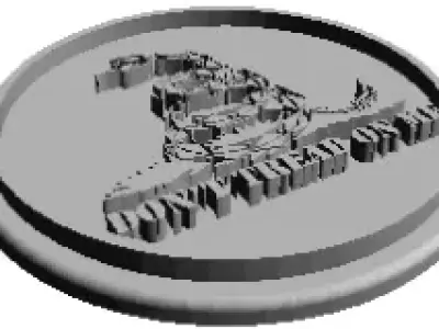 Dont Tread On Me Keychain Circle Extrude 3D print model