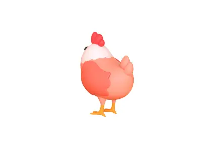 Low-Poly Easter Chicken 01 Low-poly 3D model