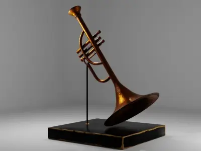 Realistic Decorative Trumpet 3D Model 3D model