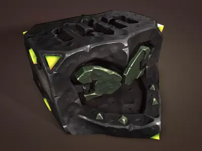 Undead forging furnace Low-poly 3D model
