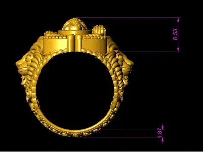Lion Ganesha Ring Artwork-8 3D print model