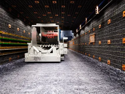 Modern underground coal mining operations 3D model