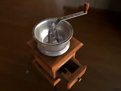  mechanical coffee grinder Low-poly 3D model