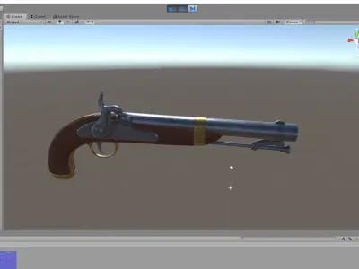Flintlock pistol - musket gun 3D model