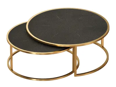 Keya Antique Brass Nesting Coffee Tables Crate and Barrel 3D model