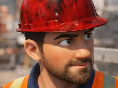 Low Poly Construction Safety Helmet Pack 8 Hard Hats Game Ready Low-poly 3D model