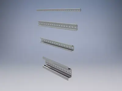 DIN rail TH-series 3D model