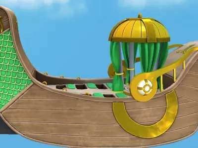 Royal Viking Ship Low-poly 3D model
