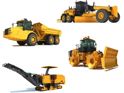 Road Construction Equipment 3D Model Pack