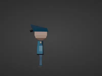 Police Man Low Poly  Free low-poly 3D model