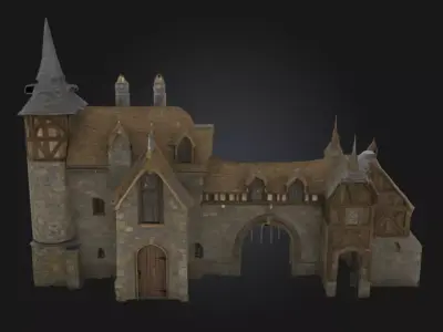 Castle Gatehouse  Guardian of the Fortress 3D model