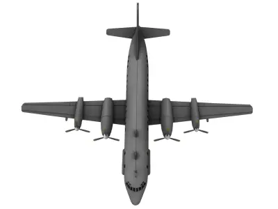 Lowpoly IL-20 Coot-A Airplane 3D Model Low-poly 3D model