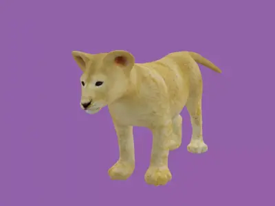 child lion lowpoly 3d model 3D model