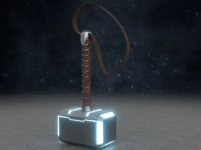 Low poly Thor Hammer Low-poly 3D model