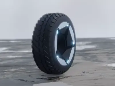 Wheel model C futuristic tire 3D model