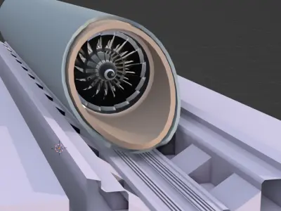 Hyperloop 3D TRAIN Model  Sub-D Ready  AND UV Unwrapped Low-poly 3D model