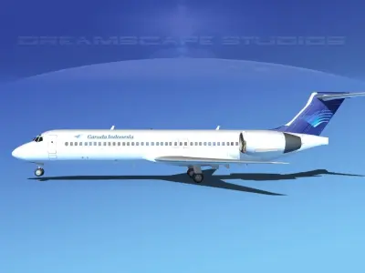 Boeing 717-200 Garuda Intl 3D model