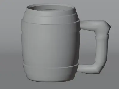 Wooden Glass Low-poly 3D model