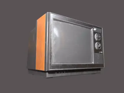 3d lowpoly model old television with RPB textures Low-poly 3D model