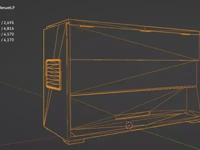 Vintage Retro radio Menuet 6204  Low-poly 3D model