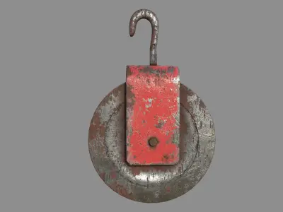 Old Winch Low-poly 3D model