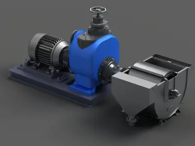 pump water liquid centrifugal machine industrial heavy motor 3D model