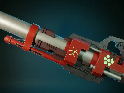 Fantasy Gun Game Asset Low-poly 3D model