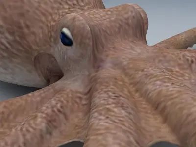 Octopus with spikes Low-poly 3D model