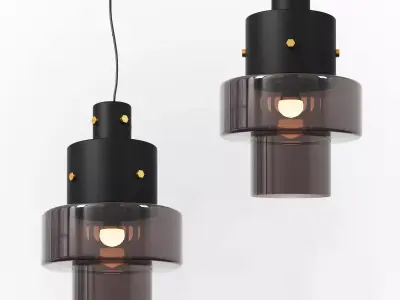 Hanging lamp luna glass pendant dark 3D model