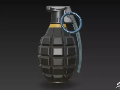 Grenade Black Low-poly 3D model