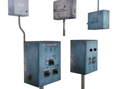 Panel boxes electrical and oxygen 3D model