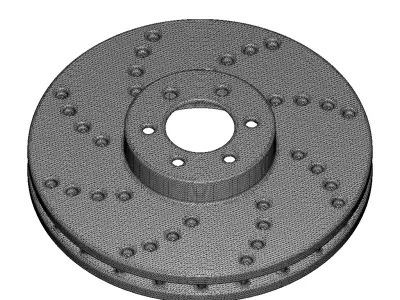 Rusty Car Disc Brake 3D model