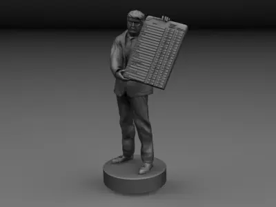 DONALD TRUMP WITH TARIFF TABLE 3D model
