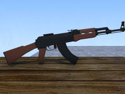 AK-47 Low Poly - Functional Animated Rifle Model Low-poly 3D model