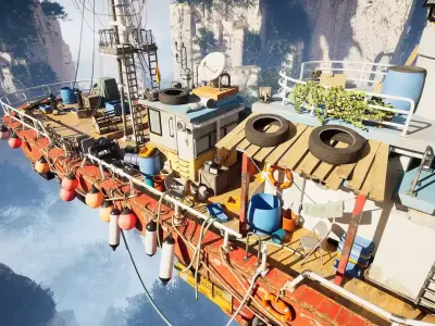 Harbor Props Pack - Dock and Ship Assets - Game Ready PBR Low-poly 3D model