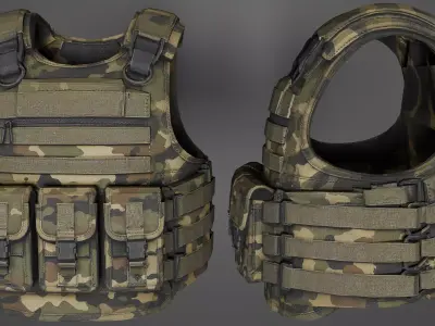 BULLET PROOF VEST low poly game ready Low-poly 3D model